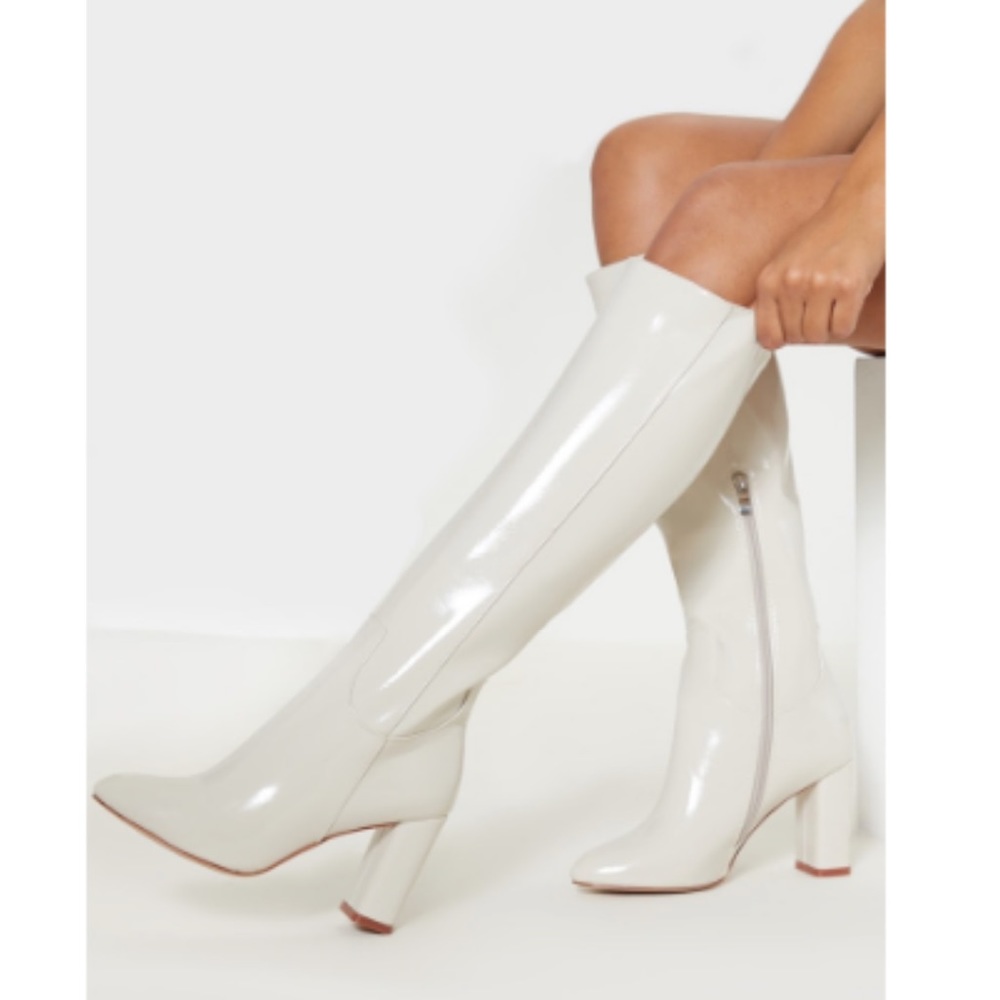 White knee boots
